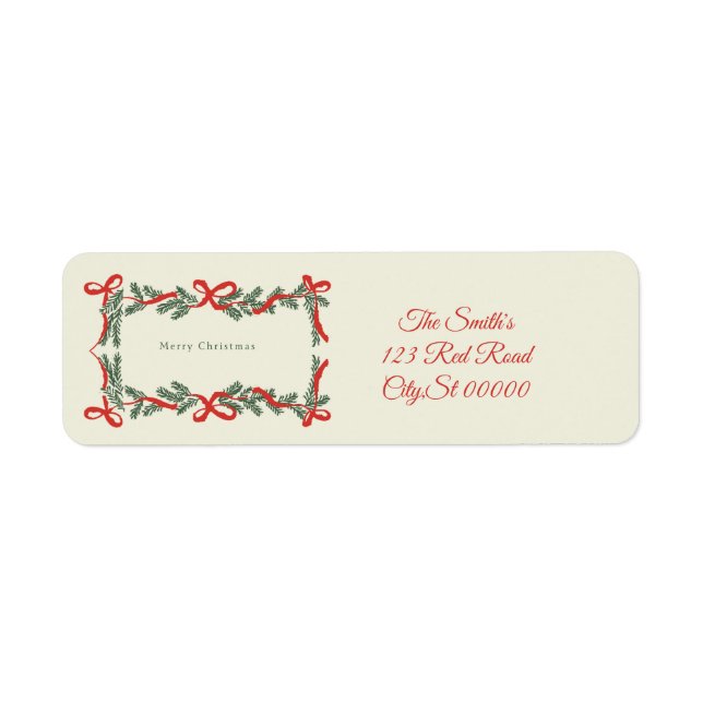 Merry Christmas bows address (Front)
