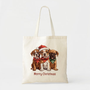 Merry Christmas Boxer Dogs Tote Bag