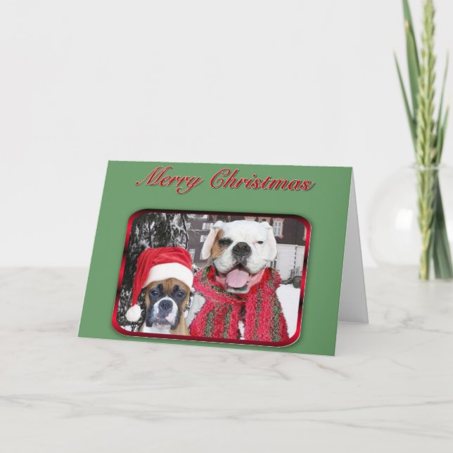 merry christmas boxers greeting card (Front)