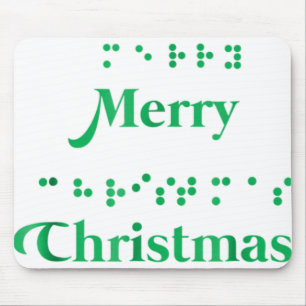 Merry christmas braille dots , xmas tops, holiday mouse mat