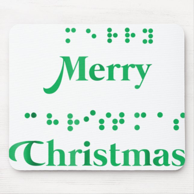 Merry christmas braille dots , xmas tops, holiday mouse mat (Front)