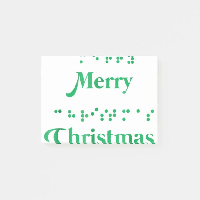 Merry christmas braille dots , xmas tops, holiday post-it notes (Front)