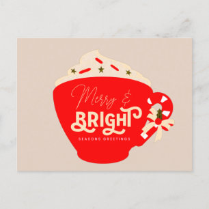 Merry Christmas Bright Hot Chocolate Red Mug  Postcard