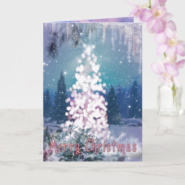 MERRY CHRISTMAS "Bright Light Tree" Card (Orchid)