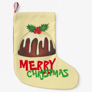 Merry Christmas British Sugar Plum Pudding Small Christmas Stocking