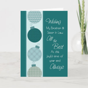 Merry Christmas Brother and Sister in Law Card