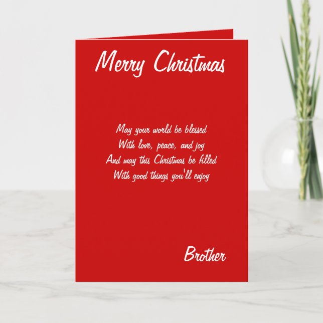 Merry Christmas brother cards (Front)