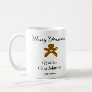 Merry Christmas brown cookies add name with love h Coffee Mug