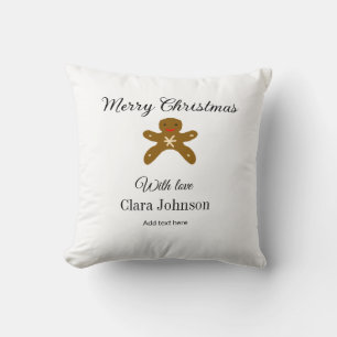 Merry Christmas brown cookies add name with love h Cushion