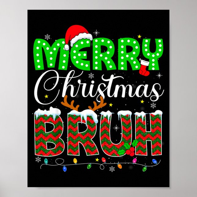 Merry Christmas Bruh Boys Teens Kids Men Xmas Paja Poster (Front)