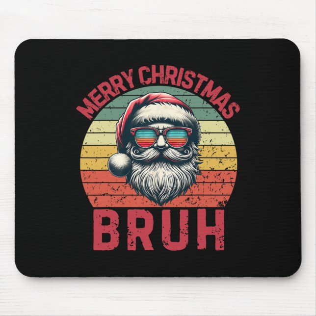 Merry Christmas Bruh Cool Santa Boys Kids Xmas Paj Mouse Mat (Front)