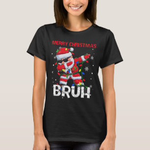 Merry Christmas Bruh Dabbing Santa Boys Kids Xmas  T-Shirt