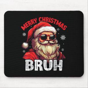 Merry Christmas Bruh Funny Santa Claus Retro Men W Mouse Mat