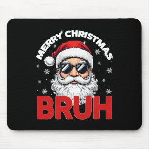 Merry Christmas Bruh Funny Santa Claus Retro Men W Mouse Mat