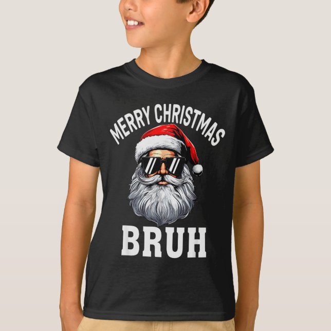 Merry Christmas Bruh Meme Funny Saying For Brother T-Shirt (Front)