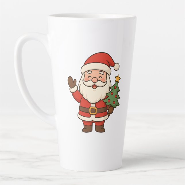 Merry Christmas Bruh Santa  Latte Mug (Left)
