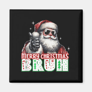 Merry Christmas Bruh Thumbs Up Chill Santa Claus F Magnet