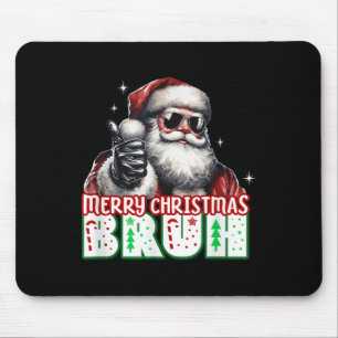 Merry Christmas Bruh Thumbs Up Chill Santa Claus F Mouse Mat