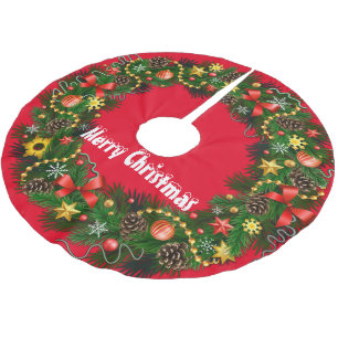 Merry Christmas Brushed Polyester Tree Skirt