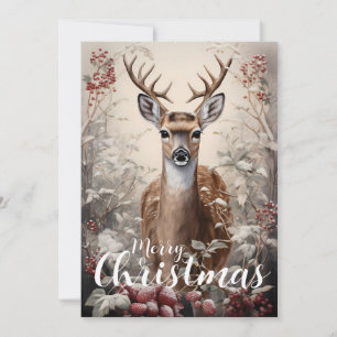 Merry Christmas Buck Holiday Card