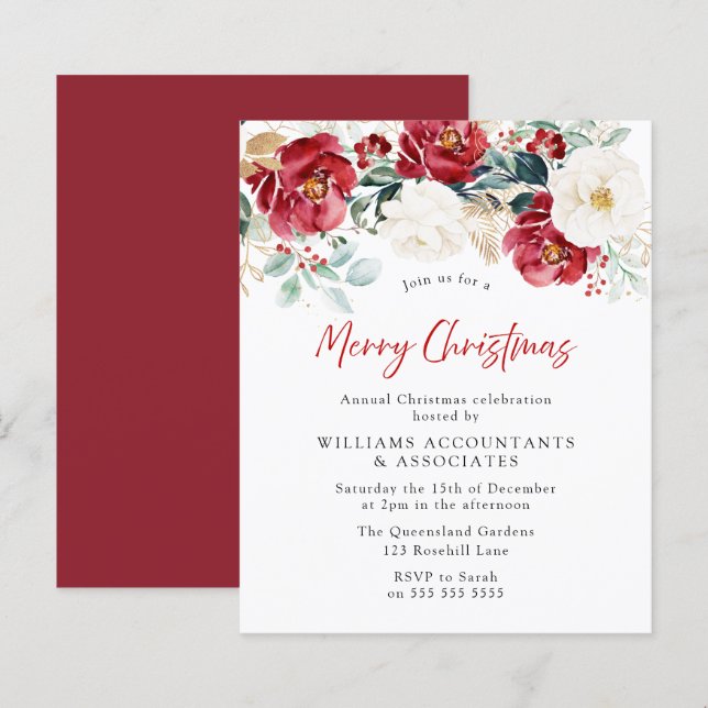 Merry Christmas Budget Christmas Party Invitation (Front/Back)