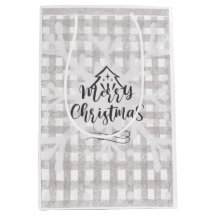 Merry Christmas Buffalo Check Gift Bag