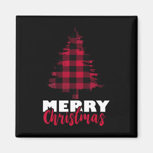Merry Christmas Buffalo Plaid Christmas Tree Xmas  Magnet