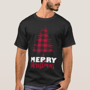 Merry Christmas Buffalo Plaid Christmas Tree Xmas  T-Shirt