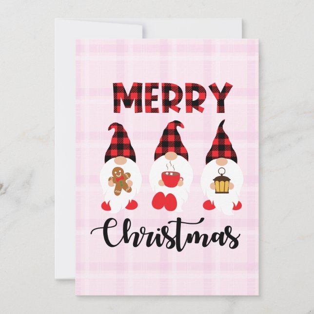 Merry Christmas- Buffalo Plaid Gnomes (Front)