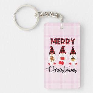 Merry Christmas- Buffalo Plaid Gnomes Key Ring