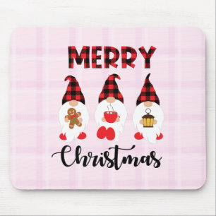 Merry Christmas- Buffalo Plaid Gnomes Mouse Mat
