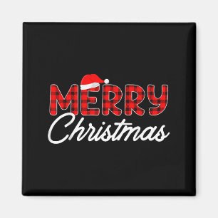 Merry Christmas Buffalo Plaid  Magnet