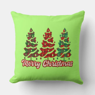 Merry Christmas Buffalo Plaid Trees Design-42019 Cushion