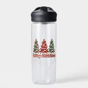 Merry Christmas Buffalo Plaid Trees Design-42019 Water Bottle