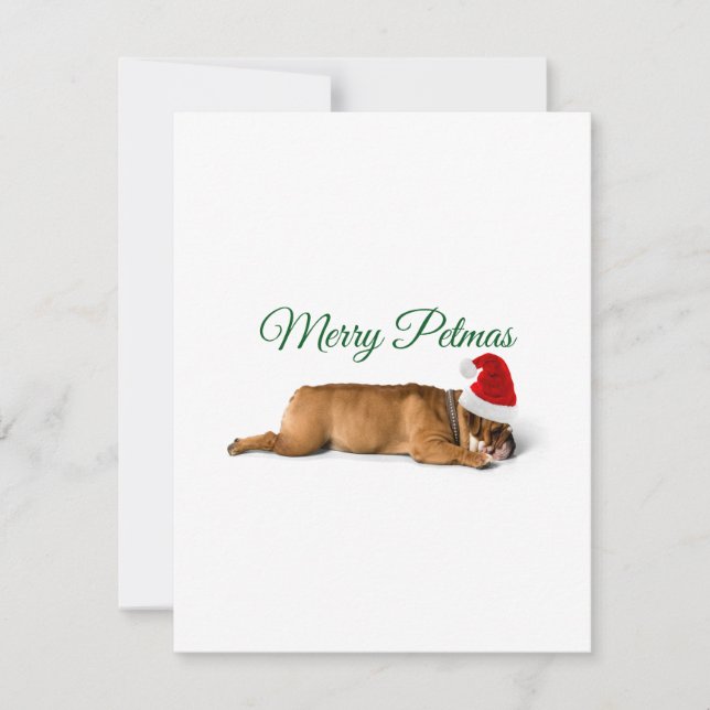 Merry Christmas bulldog holiday card (Front)