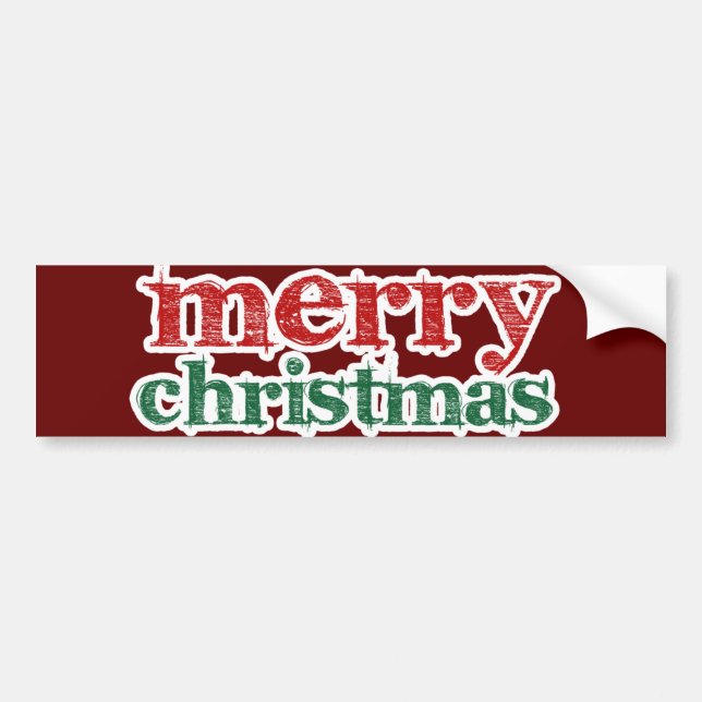 Merry Christmas Bumper Sticker (Front)