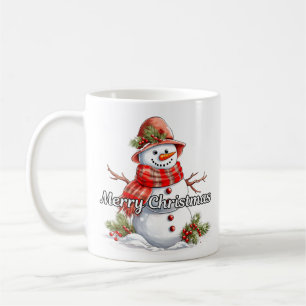 Merry Christmas Bundled-up Little Snowman Coffee Mug