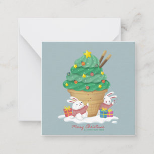 Merry Christmas: Bunnies & Ice Cream Card