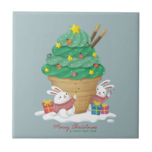 Merry Christmas: Bunnies & Ice Cream Tile