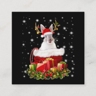 Merry Christmas Bunny Gift For Bunny Lover Square Business Card