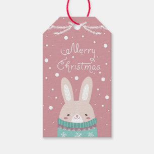 Merry Christmas Bunny Gift Tags