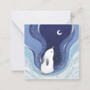 Merry Christmas: Bunny, the Moon & Stars Card