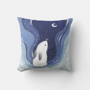 Merry Christmas: Bunny, the Moon & Stars Cushion