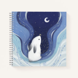 Merry Christmas: Bunny, the Moon & Stars Notebook