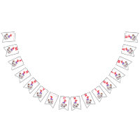 Merry Christmas Bunting Flags with Gnome withGifts