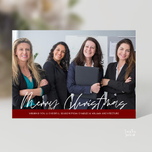 Merry Christmas Business Team Photo Holiday Card