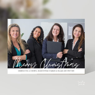 Merry Christmas Business Team Photo Holiday Card