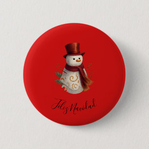 Merry Christmas Button - Feliz Navidad