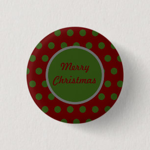 Merry Christmas Button (Maroon & Hunter)