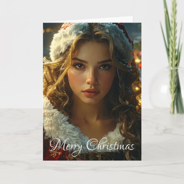 MERRY CHRISTMAS by Santa Girl Card (Front)